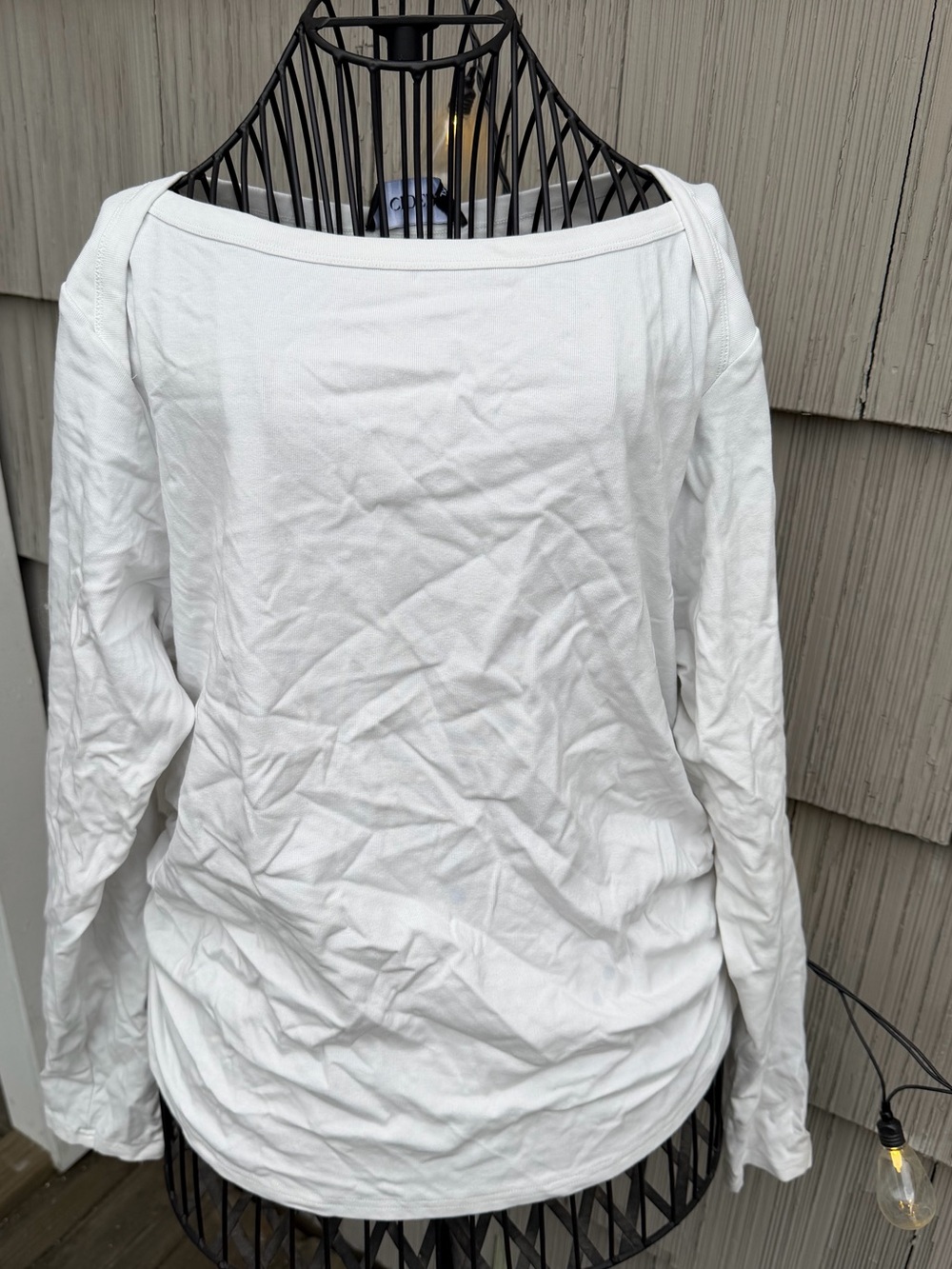 Cider White Boatneck Long-Sleeve Top
